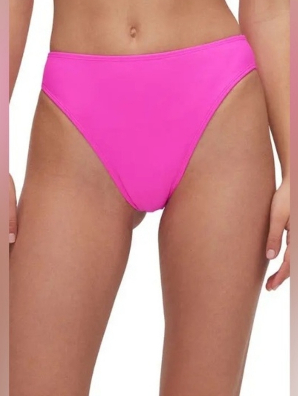 Good American Mid Rise Hot Pink Bikini Bottom